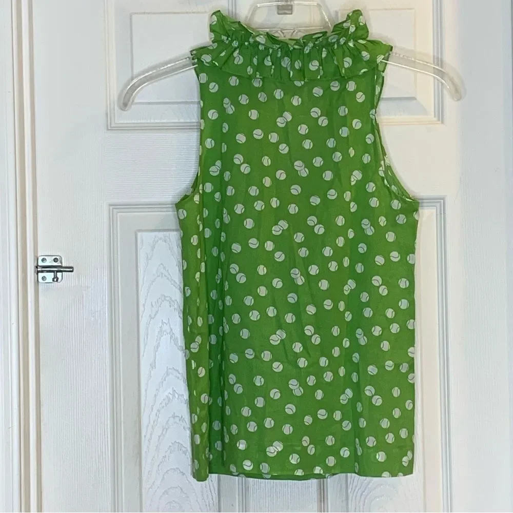 Kate Spade Lucille Tennis Anyone Printed Top Size 2
